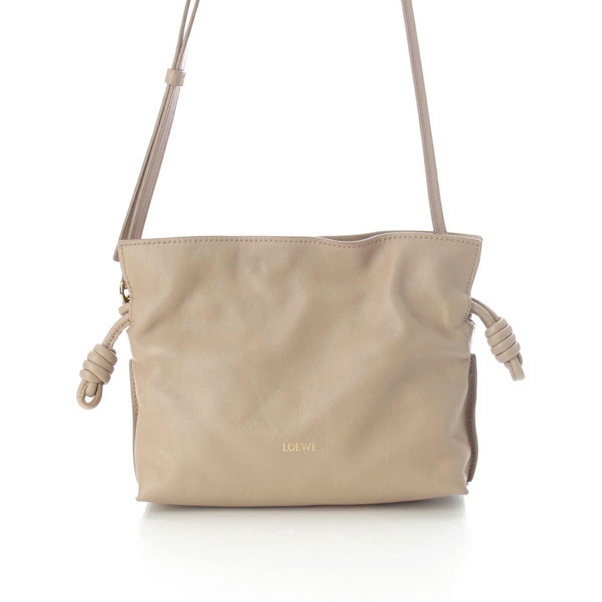 乐天商城 - ロエベ LOEWE フラメンコクラッチ ミニ ナパカーフ ショルダーバッグ A411FC2XA6 サンド ベージュ【中古】【正規品保証】