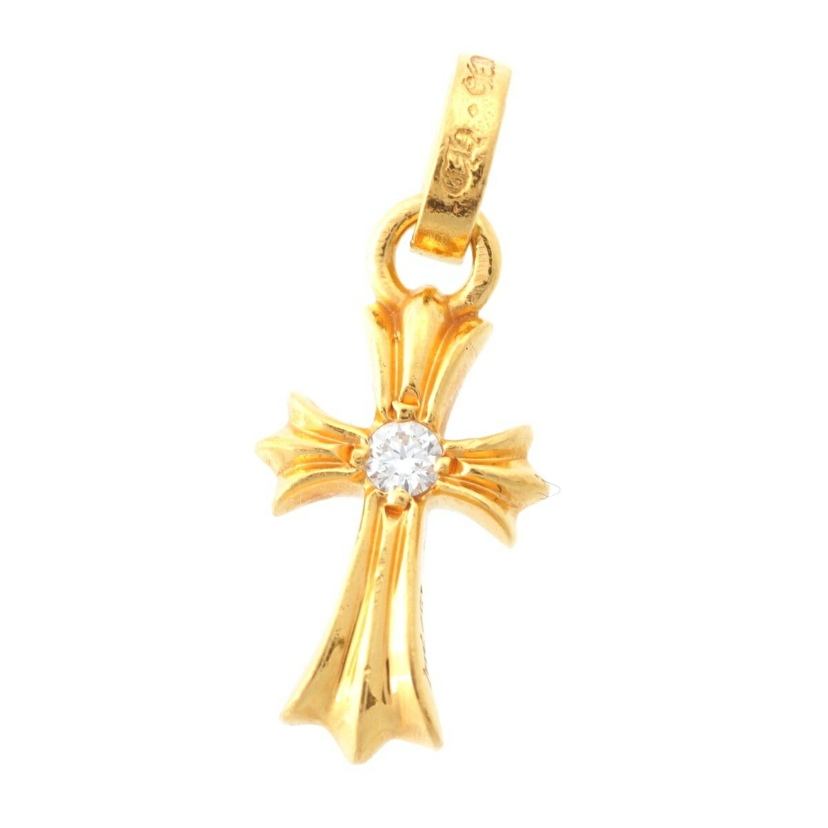 乐天商城 - クロムハーツ CHROME HEARTS CRS BBYFAT DMND ベイビーファット チャーム ペンダントトップ ジュエリー 両面1Pダイヤ 22K ゴールド 3.3g【中古】【正規品保証】