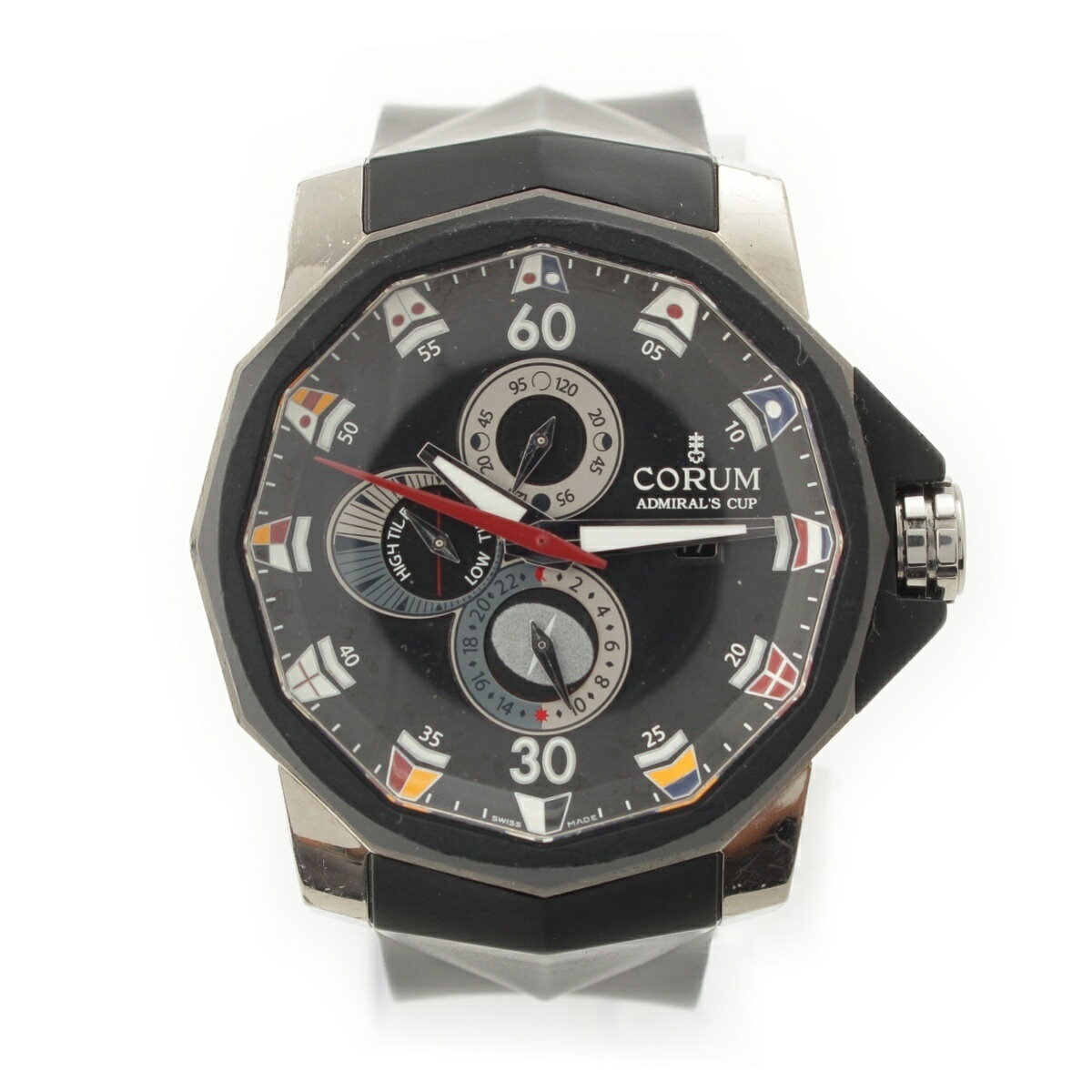 コルム CORUM アドミラルズカップ マレ48 AT デイト チタン ラバー ブラック文字盤 腕時 ...