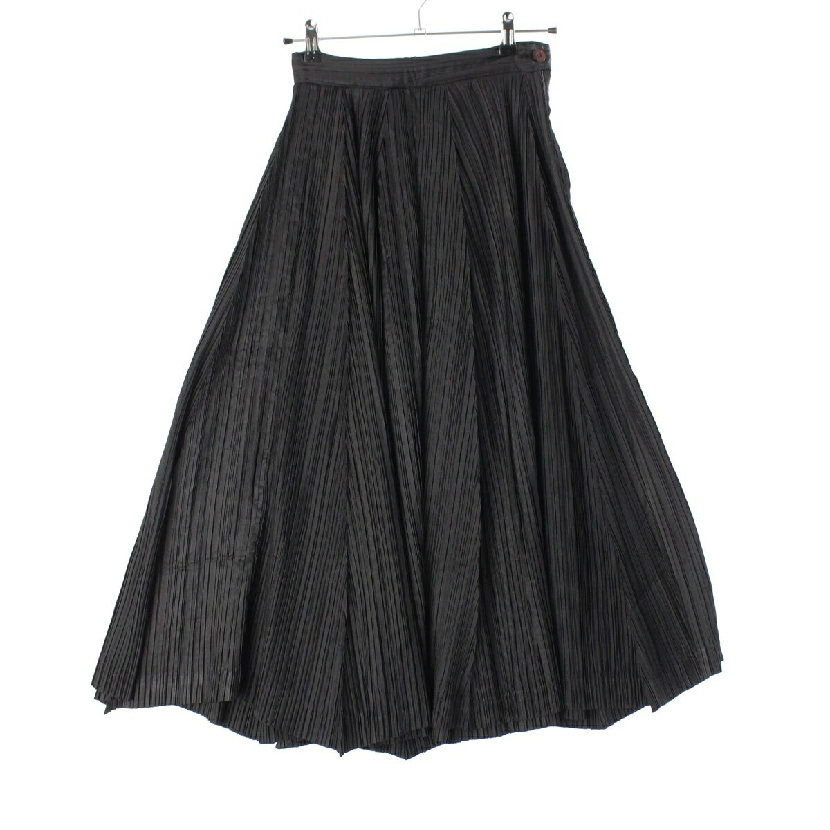 イッセイミヤケ ISSEY MIYAKE 80S プリーツ フレア ロング スカート ボトムス JG52050 ブラック M