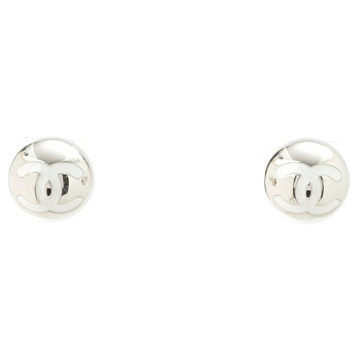 シャネル CHANEL B25C ココマーク ボール ピアス 両耳用 アクセサリー ABE806 シルバー ホワイト