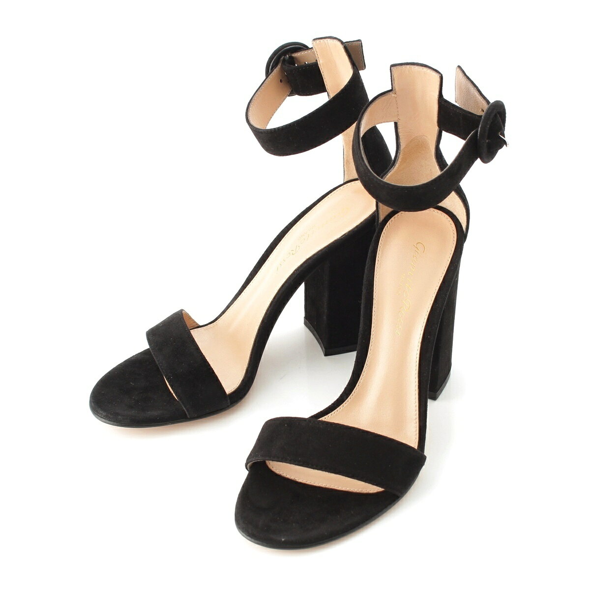 ジャンヴィトロッシ Gianvito Rossi VERSILIA スエード ストラップ サンダル ブラック 35 1/2