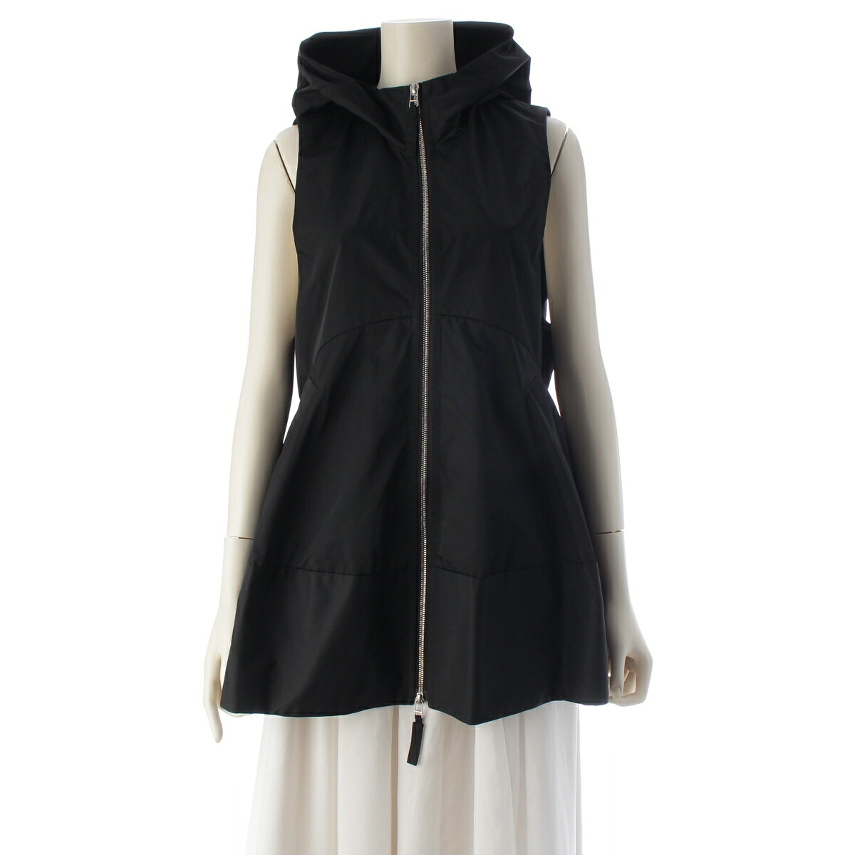 エンフォルド ENFOLD 25SS ポリエステル ジップアップ ベスト パーカー 300IS130-1301 ブラック 38【中古】【正規品保証】
