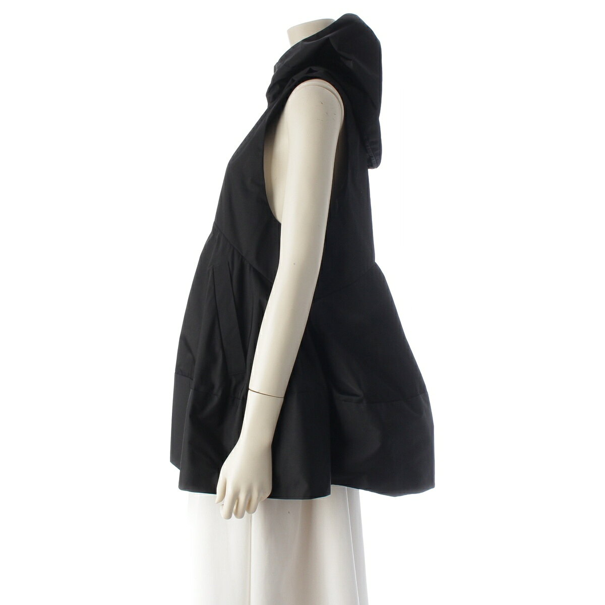 retroのエンフォルド ENFOLD 25SS ポリエステル ジップアップ ベスト パーカー 300IS130-1301 ブラック 38【中古】【正規品保証】｜アングル3