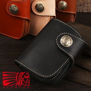 楽天REDMOON専門店 レッタンヨロズヤREDMOON レッドムーン 二つ折り財布 ブラック HR-01A[メンズ 男物 本革 サドルレザー 日本製 職人 匠 財布 革財布 ウォレット ショートウォレット おしゃれ かっこいい 大人 彼氏 男性 プレゼント 名入れ]