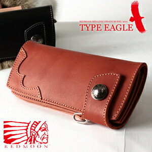 REDMOON レッドムーン MID Line ウォレットロープ付ウォレット 革 レザー NCW-02CE-MID イ-グル タン[メンズ 男物 本革 サドルレザー 日本製 職人 匠 財布 革財布 ウォレット 長財布 ロングウォレット おしゃれ かっこいい 大人 彼氏 男性 プレゼント]