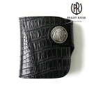 PILOT RIVER パイロットリバー デザインクロコダイル ホースライディング ショートウォレット PR-HR01KC-DCD[メンズ 男物 本革 ワニ 希...
