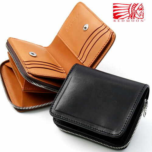 レッドムーン 革二つ折り財布 メンズ REDMOON レッドムーン 二つ折り ハーフサイズ プレーン Harf Wallet Harf Wallet RM-LPW [メンズ 男物 本革 サドルレザー オイル 日本製 職人 匠 革財布 大収納 コイン大容量 ウォレット ジップ ファスナー ショートウォレット おしゃれ かっこいい 大人 男性 プレゼント]