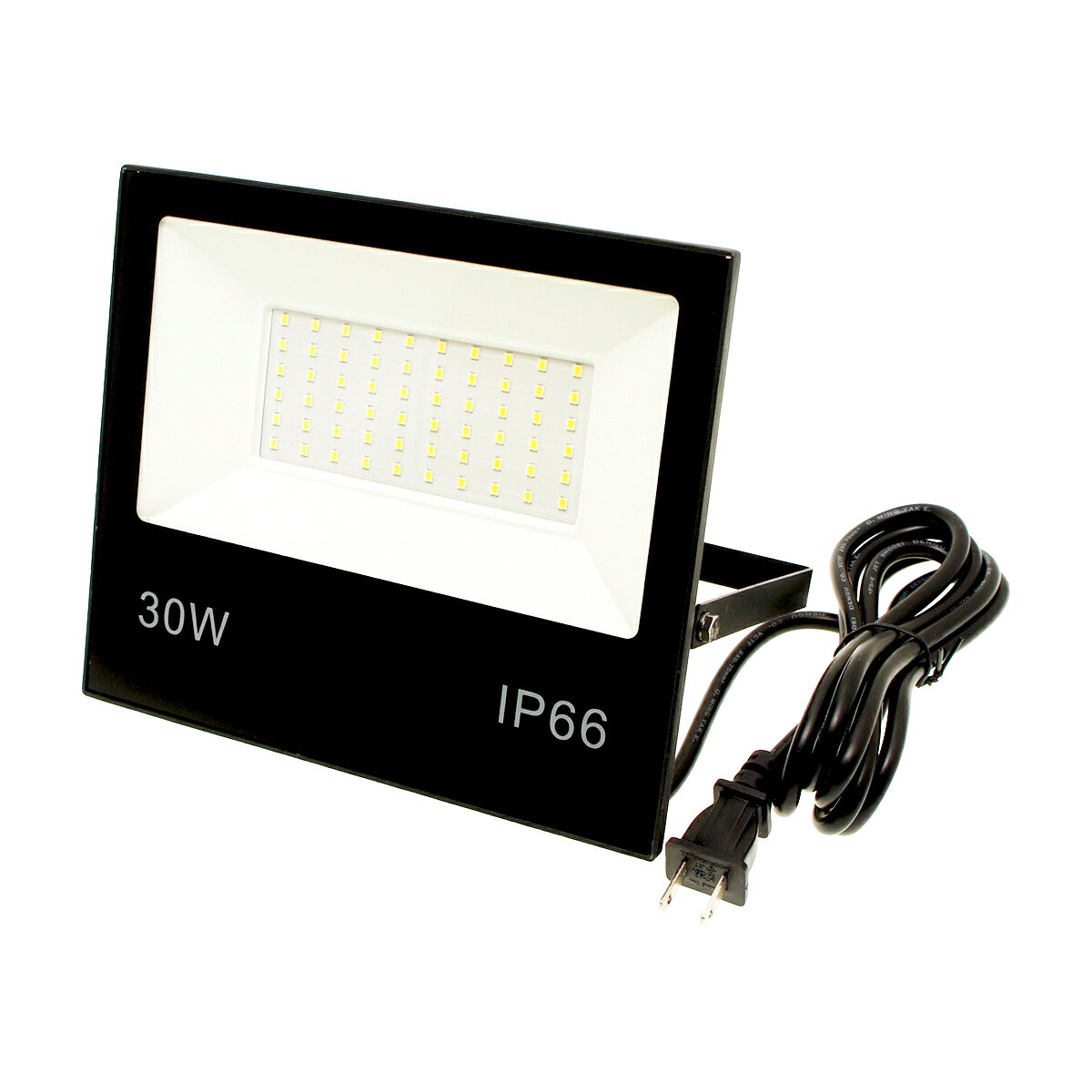 （10個セット）IP66 防雨形LED投光器 リアル30W IP66 薄型 昼光色 ブラック ACプラグ付き電源コード2m 送料無料 (沖縄・離島を除く) 節電 電気代節約