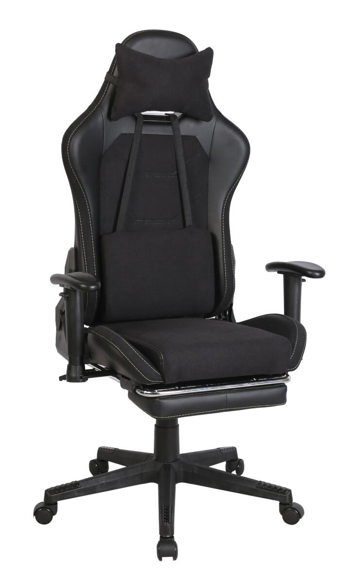 ゲーミングチェア レーシング仕様 オフィスチェア ワークチェア リクライニング機能 アームレスト付 フ..