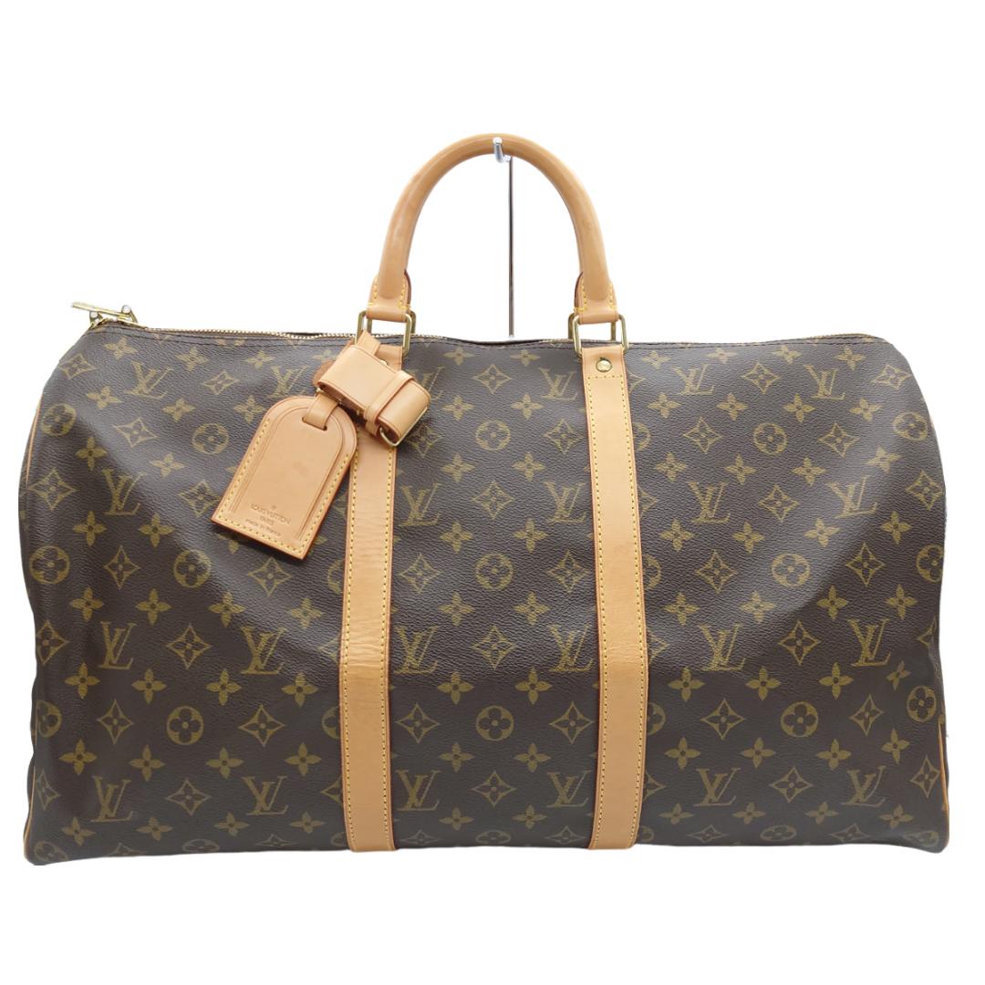 【楽天スーパーSALE 20％OFF さらにクーポン】 Louis Vuitton ルイヴィトン キーポル50 ボストンバッグ 旅行かばん トラベルバッグ モノグラム ブラウン コーティングキャンバス レザー M41426 【中古 Bランク】送料無料