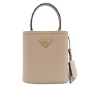 プラダ PRADA ハンドバッグ バッグ パニエ 2WAY ショルダー 肩掛け 斜め掛け 三角プレート ロゴプレート シンプル シック 自立 きれいめ エレガン...