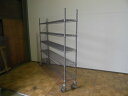 【中古】厨房 業務用 ERECTA スーパーエレクター キャスター付 5段 ワイヤーシェル...