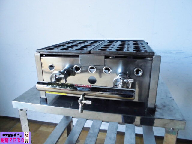 【中古】厨房 業務用 タケウチ 卓上 2連 たこ焼き器 たこ