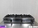 【中古】厨房 リンナイ 業務用 卓上 ガステーブル コンロ 3口 RSB-306A 都市ガス 圧電式 コンパクト 45シリーズ 奥行310mm 2019年製