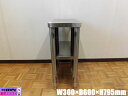 【中古】厨房 業務用 ステンレス 三方枠 作業台 調理台 隙間ラック W300×D600×H795mm 調整脚+45mm 飲食店 店舗 キッチン