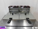 【中古】厨房 業務用 2槽 卓上 電気フライヤー Electric Fryer 6L TRS 60℃~200℃ 100V 60H専用 W555×D440×H290mm 唐揚げ 揚げ物 ポテト