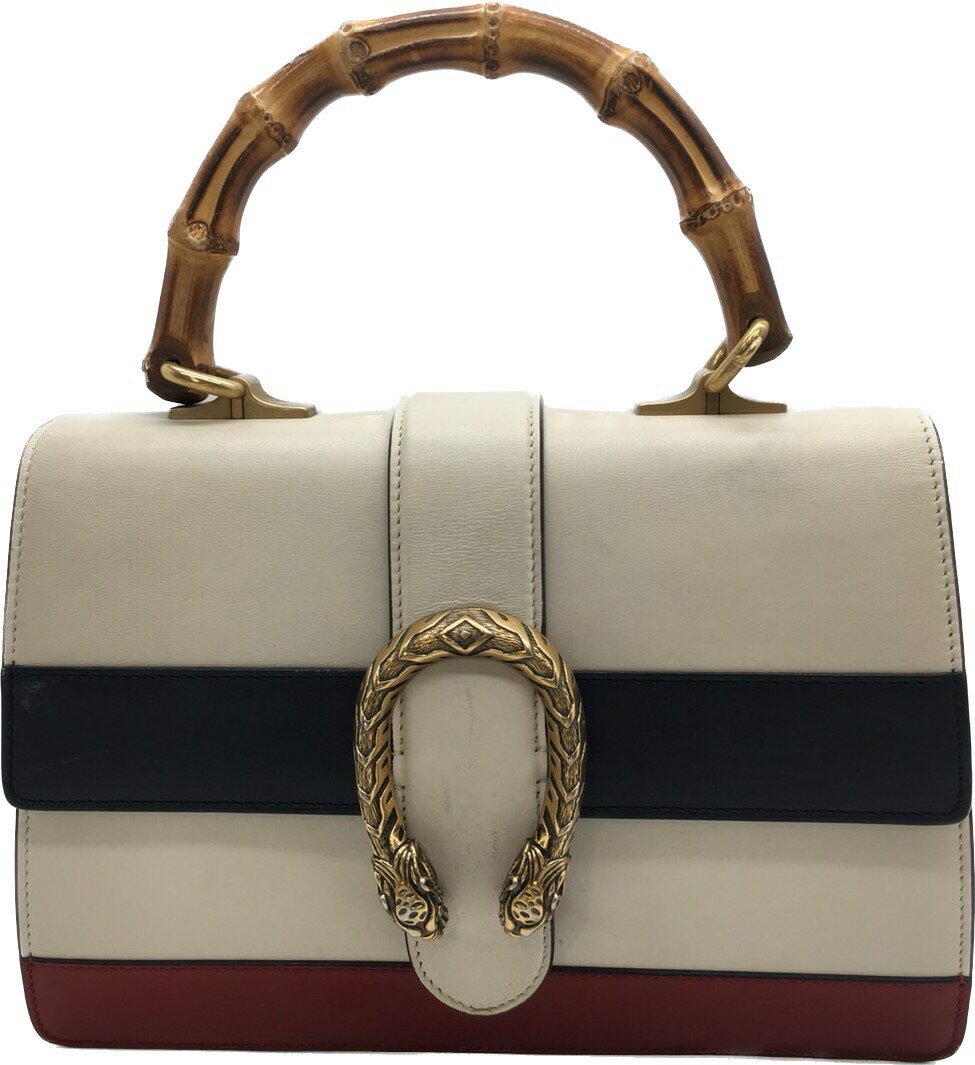 【中古】グッチ GUCCI デュオニソス バンブー 2WAY ハンドバッグ トリコロールカラー