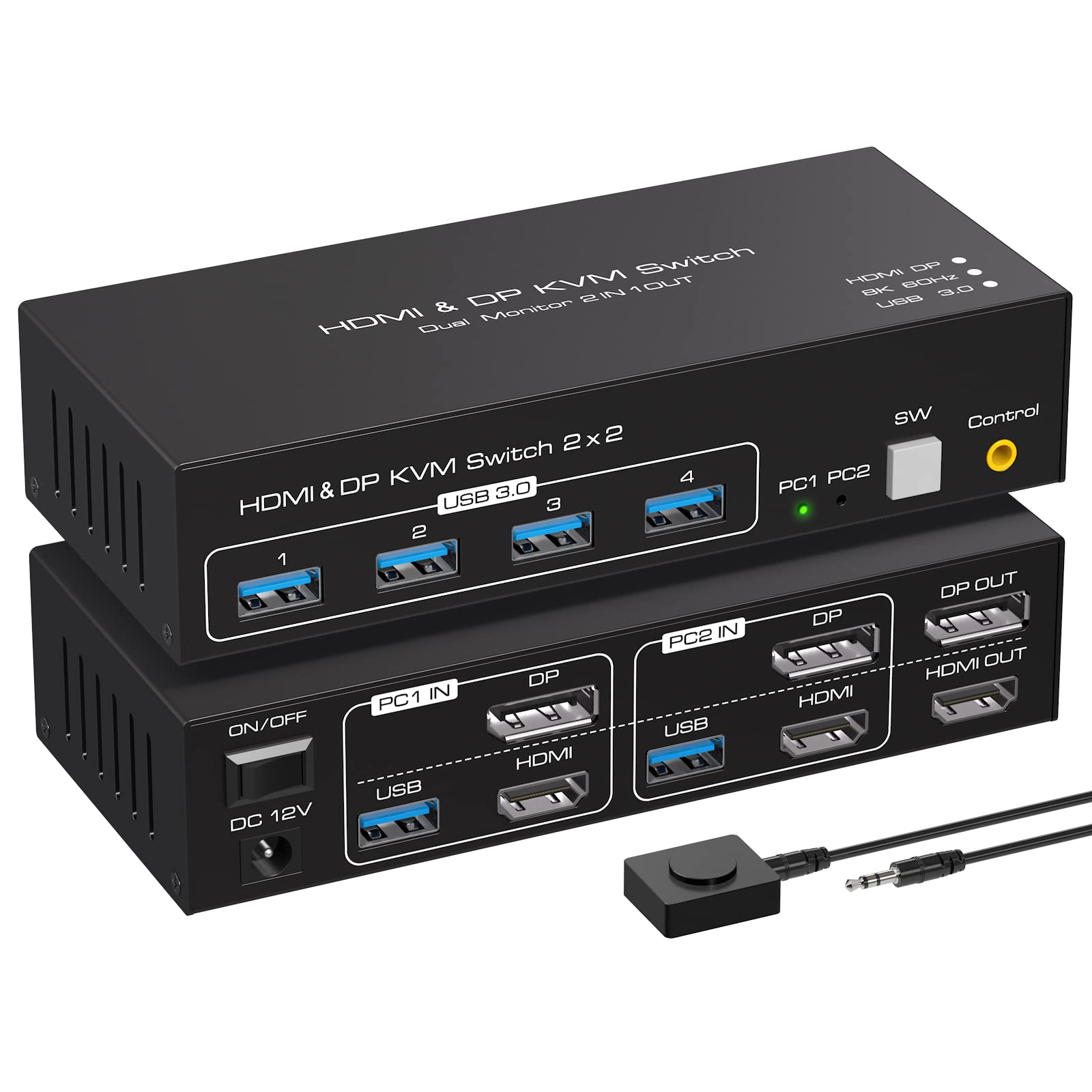 ڥǥ奢 ǥץ쥤8K HDMI DisplayPort KVM ش SW222 4K 120Hz USB3.0 å㡼 2PC ͭ å㡼 4USB 쥯 ư USB3.0 4ݡ ޥ ܡ ץ󥿡 