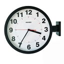 両面電波掛け時計 両面時計 manbo double face wall clock 文字盤の直径37.9cm ブラック おしゃれ両面掛け時計 北欧 時計 インテリア