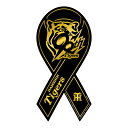 阪神タイガース グッズ メタルリボンマグネット プロ野球 応援グッズ 阪神 タイガース リボン型 ステッカー 磁石 縦 応援 球場 公式 ギフト カー用品 車 グッズ