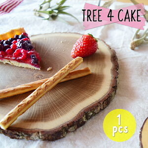 Natural Wood Plate Pads ウッドプレート TREE4CAKE ケーキ台 ケーキプレート 鍋敷き キッチン 木製 プレート 自然素材 切り株 ランチプレート 天然素材 トレイ トレー 木目 ツリー 4 ケーキ RIOLINDO インテリア リオリンド