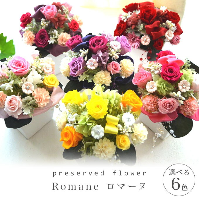 プリザーブドフラワー ギフト Romane ロマーヌ ケース入り/誕生日/送料無料/ブリザーブド（お祝い 結婚祝 プリザードフラワー 引越祝い 米寿 還暦 プリザード フラワー）あす楽 アレンジ プリザードフラワー ブリザードフラワー 花 ギフト 母の日 父の日