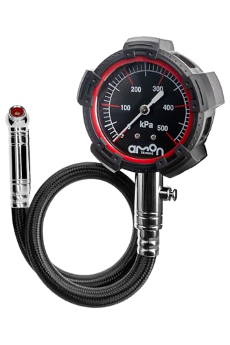 エーモン(amon) エアゲージ スタンダードグレード タイヤゲージ タイヤ空気圧の日常点検 整備用 測定 メンテナンス 衝撃に強い 高精度 ゲージ径φ51mm ソフトケース付 土屋圭市氏推奨 8821(2)