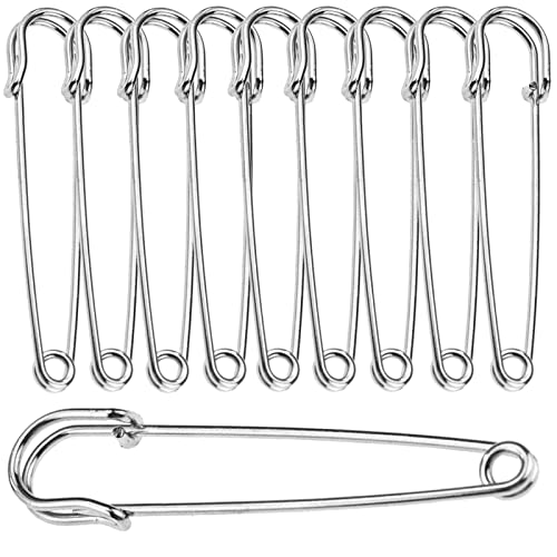 DanYun 10枚入り 100mm 特大 安全ピン キルトピン カブトピン ストールピン おしゃれ ブローチピン 針 ..