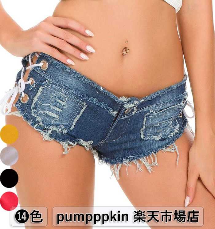 ショートパンツ デニム ホットパンツ レディース ショーパン ジーンズ ジーパン 夜店 DS 公演 極小 セクシー 着痩せ 短パン クラッシュデニム パンツ ローライズ 美脚 ボトムス
