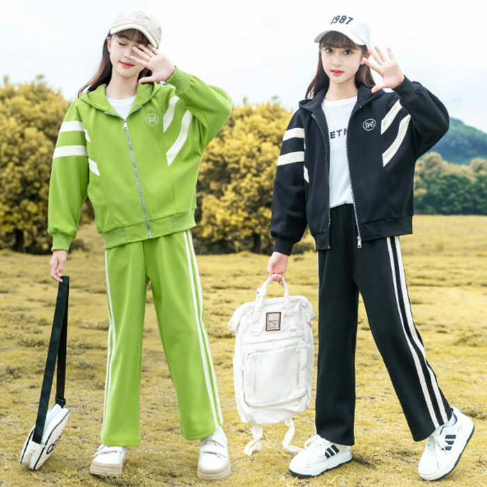 ジャージ キッズ 女子 上下 長袖 春秋 子供服 セットアップ Tシャツ パーカー ロングパンツ スポーツウェア 運動着 可愛い おしゃれ 新..