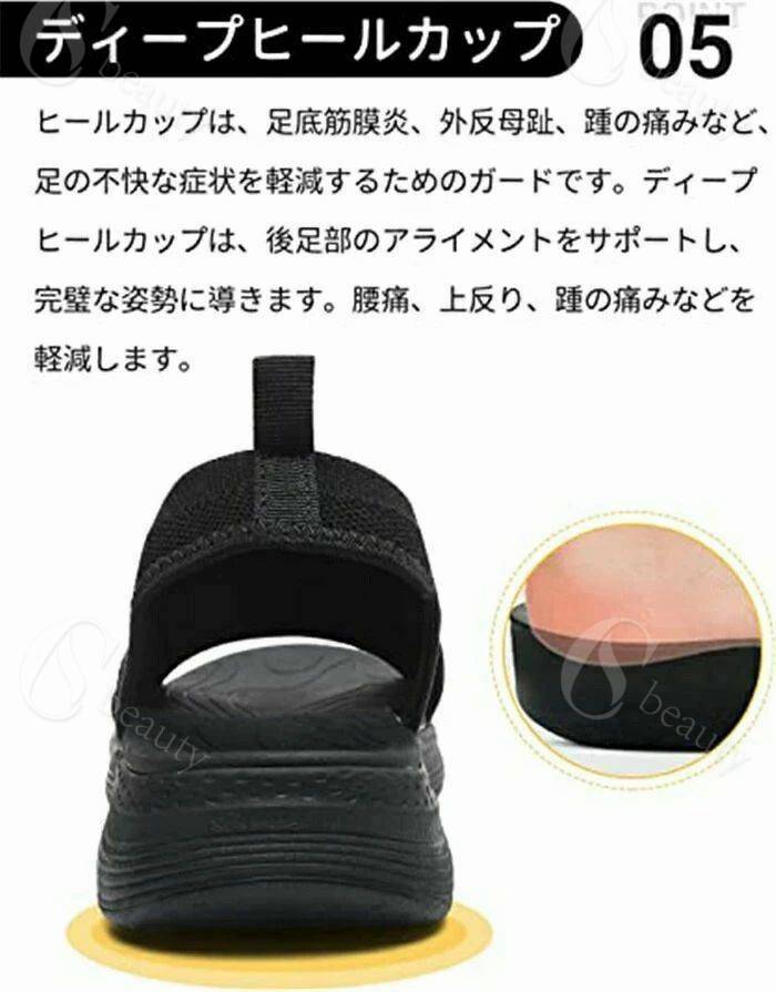 軽量 オープントゥ 厚底 メッシュ 通気性抜群 疲れにくい レディース ナースサンダル 外反母趾対応 クッション性 安定感 歩きやすい 痛くない 夏用 ウォーキング リラックス 仕事用 靴 reves-2021-10013432 田野商店楽天市場店 サンプル画像2