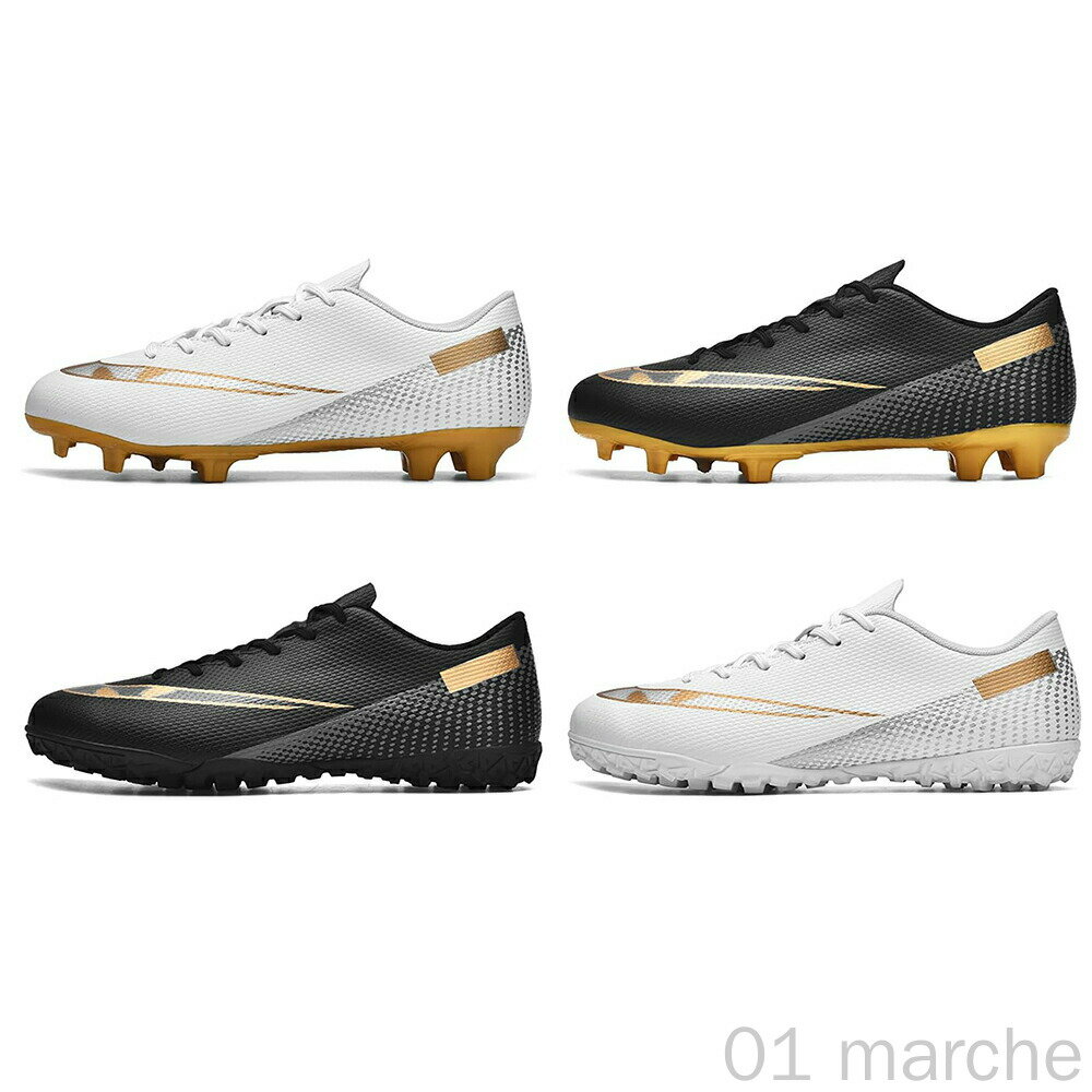 Other - サッカー トレーニングシューズ メンズ ジュニア サッカーシューズ フットサルシューズ 室内用 幅広 軽量 サッカースパイク TF HG対応 22.5cm-28.5cm 多用途 黒 白