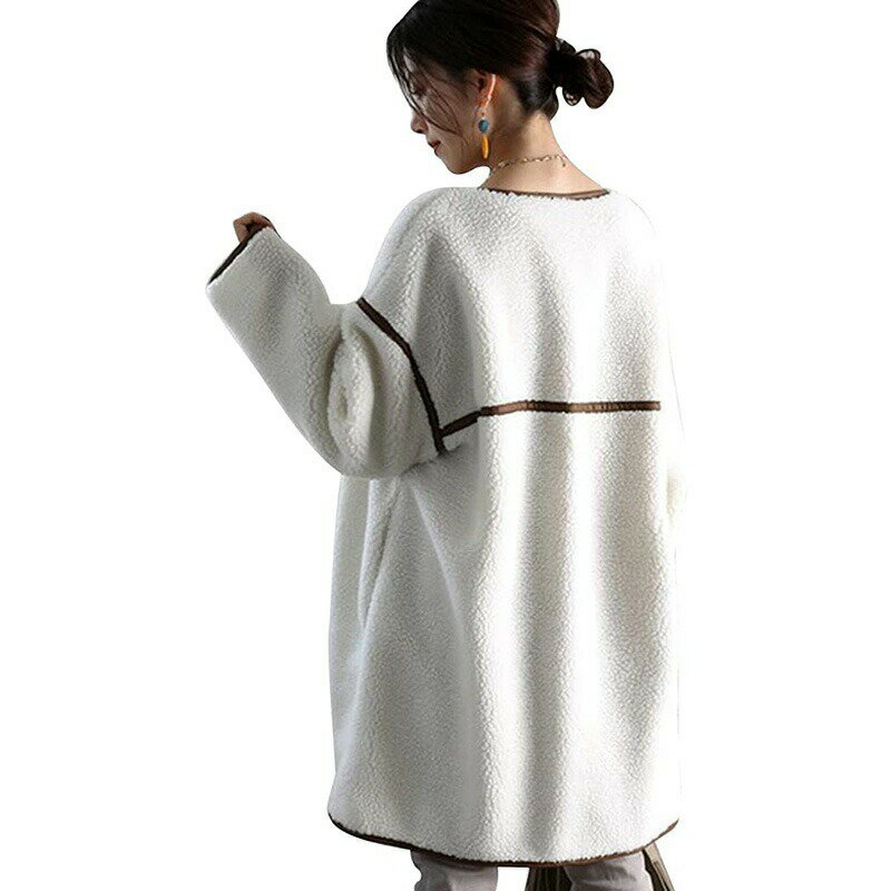 Rakuten - ボアジャケット ロングボアコート ボアブルゾン ロング コート アウター マウンテンパーカー フリースジャケット スタンドブルゾン 秋冬 レディース 防寒 もこもこ
