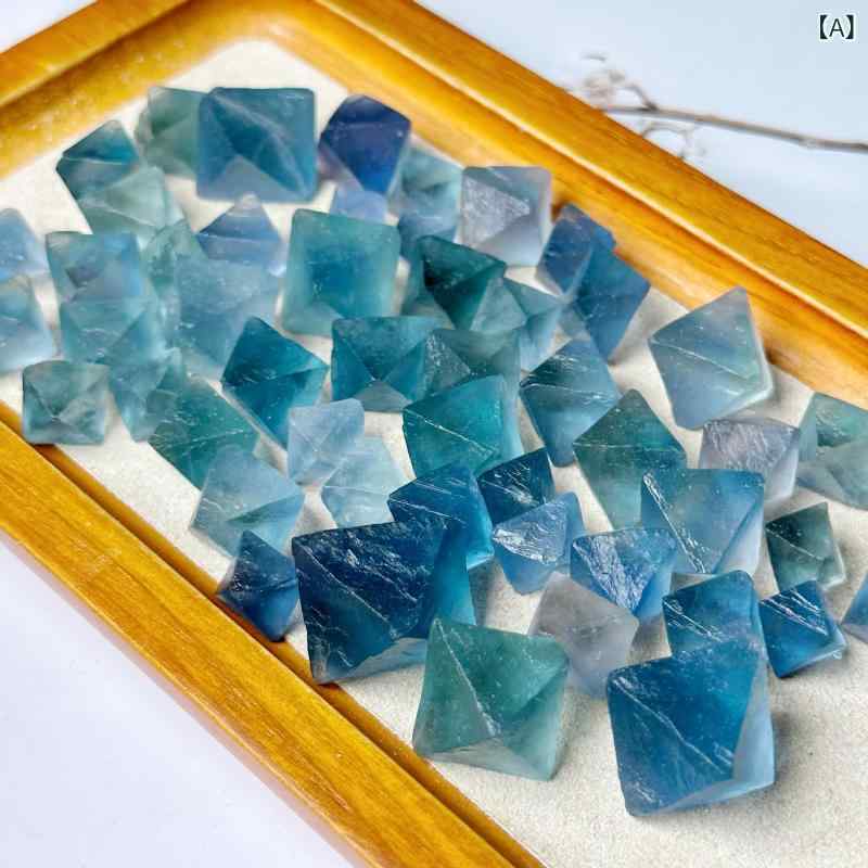 天然石 白水晶 クリアクォーツ ブルーフローライト 原石 八面体 パワーストーン ブレスレット ハンドメイド 素材 パーツ インテリア 置物 オブジェ 蛍石 パープル グリーン