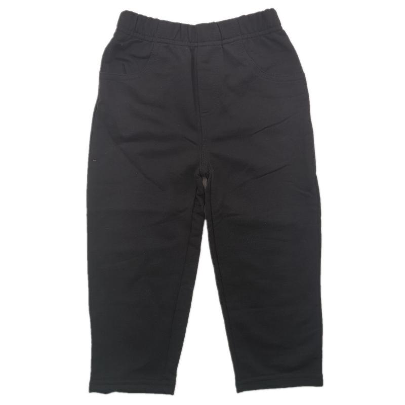 Long-Trousers, Trousers - パンツ 男の子 ベビー キッズ 幼児 子供服 カジュアル 綿 コットン 100% ゴムウエスト 無地 黒 ブラック 長ズボン ロングパンツ ボトムス 普段使い 春秋