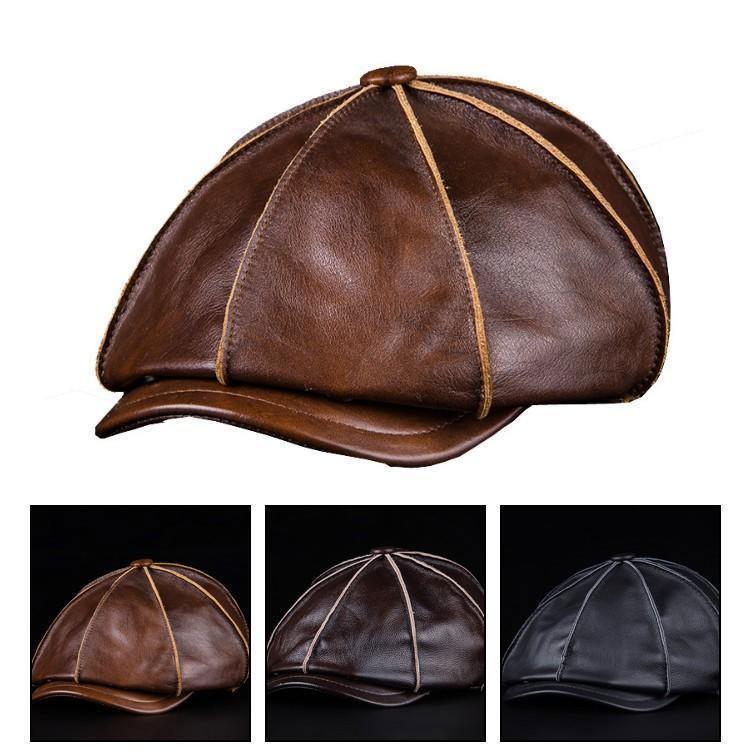 ベレー帽 野球帽 ワークキャップ 本革 レザー LEATHER キャスケット 帽子 メンズ レザー帽子 メンズキャップ 防寒 ゴルフ 春秋冬 暖かい
