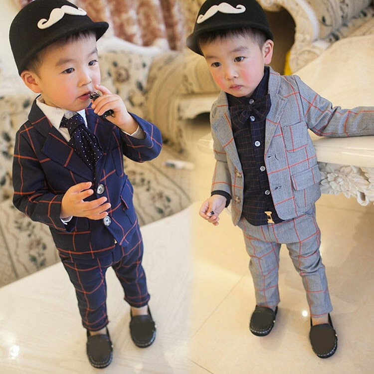 Suits, Tuxedos （Boys） - 子供服 フォーマル 男の子 子供 スーツ フォーマルスーツ キッズ 子供スーツ 上下セット 入学式 卒業式 入園式 七五三 チェッ ベビー服 初節句