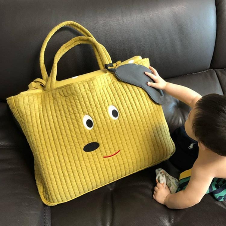 ママバッグ ベビー布団用 キルティング 子供用 保育園用 子ども 大きめ バッグ キッズ ふとん用バッグ お昼寝布団 サブバッグ 保育園 耳つき 犬 お昼寝ふとんバッグ トートバッグ [2]
