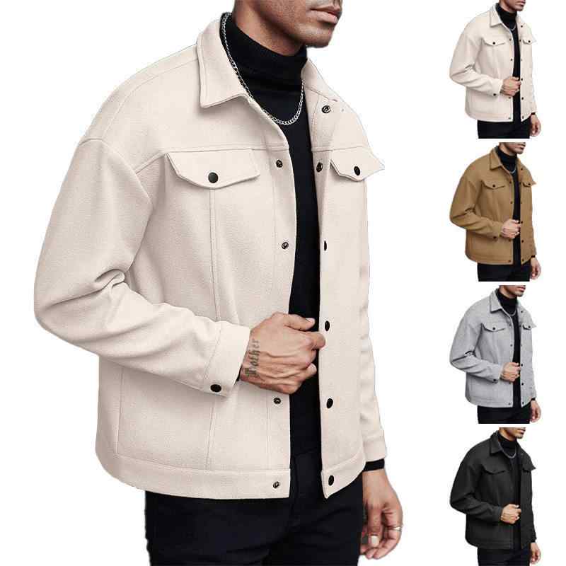 Rakuten - メンズ ファッション 服 男性用 シンプル かっこいい 大人 春コーデ ウール混紡 カジュアル ボタン ビジネス ジャケット ダウン