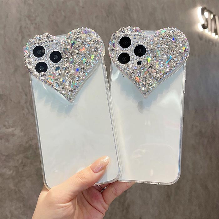 アイフォンケース 17 16 15 iPhoneケース ハート キラキラ 高見え 大人可愛い クリア 透明 ソフト 軽量 ワンポイント スケルトン iPhone14 iPhone13 iPhone12