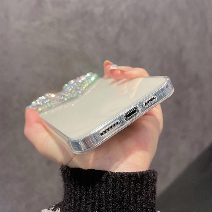 アイフォンケース 17 16 15 iPhoneケース ハート キラキラ 高見え 大人可愛い クリア 透明 ソフト 軽量 ワンポイント スケルトン iPhone14 iPhone13 iPhone12
