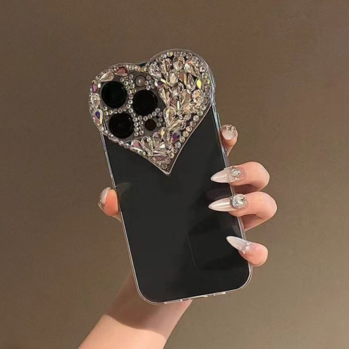 アイフォンケース 17 16 15 iPhoneケース ハート キラキラ 高見え 大人可愛い クリア 透明 ソフト 軽量 ワンポイント スケルトン iPhone14 iPhone13 iPhone12