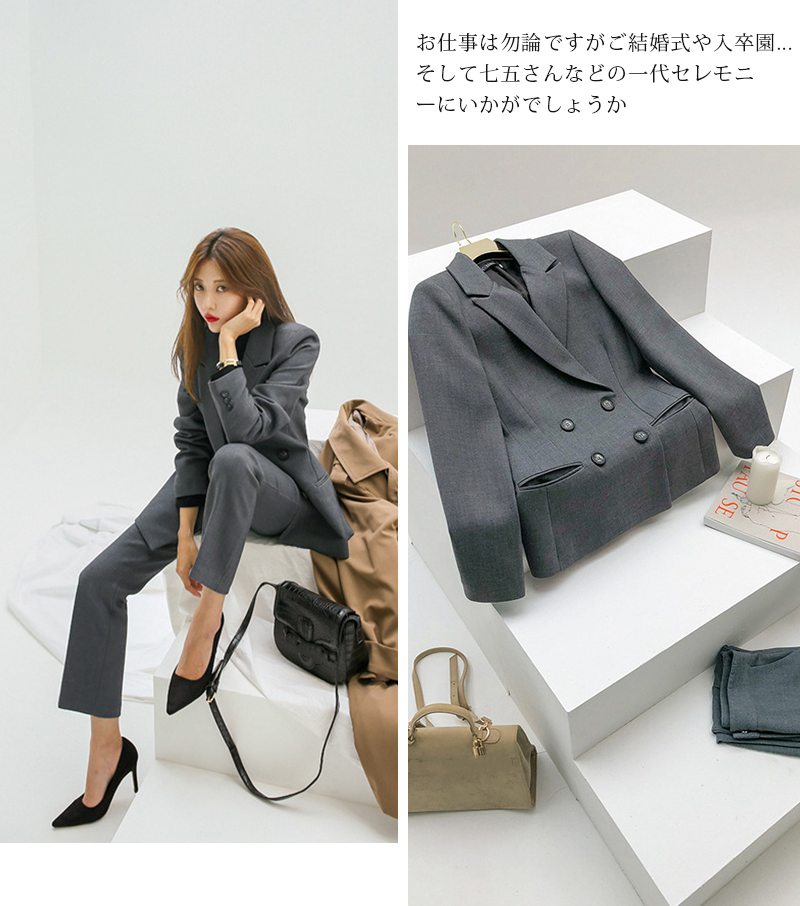 スーツ レディース セットアップ きれいめ フォーマル 洗える ストレッチ 長袖 パンツスーツ ビジネススーツ リクルート 大きいサイズ かっこいい 春夏秋冬 上下 OL 結 仕事用 通勤 reves-2021-10009259 田野商店楽天市場店 サンプル画像3