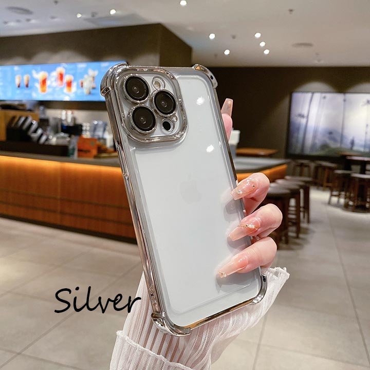 Rakuten - iPhone17ケース 透明 耐衝撃 落下防止 シンプル iPhoneケース iPhone16ケース スマホケース クリア アイフォン15ケース アイフォン16ケース ユ ゴールド シルバー