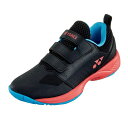 YONEX(ヨネックス) パワークッション ジュニア AC. SHTJR2AC ブラック/コーラルレッド(542) ジュニア用 オールコート用 テニスシューズ ...