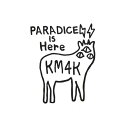 KM4K カモシカ|STICKER ステッカー (ブラック)(屋外対応素材)