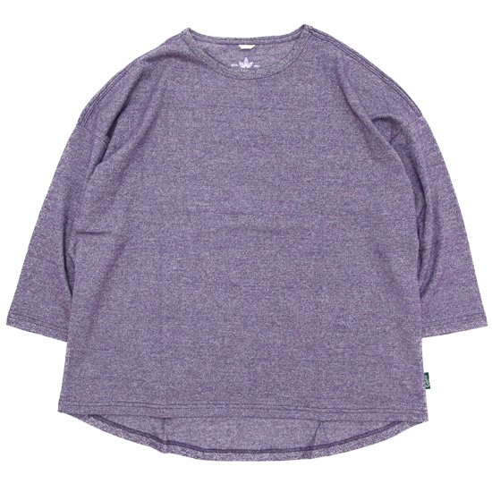GOHEMP ゴーヘンプ｜HEATHER ROUND LOOSE TEE (ヴァイオレット)(八分袖Tシャツ)