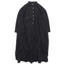 A HOPE HEMP アホープヘンプ|レディース Canvas Roundhem Shirt OP (チャコールブラック)(生地を贅沢に使ったワンピース)(4)