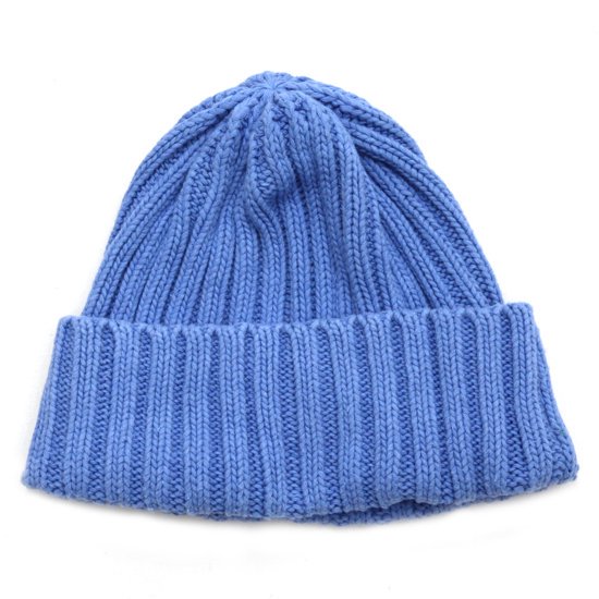 A HOPE HEMP アホープヘンプ|HEMP COTTON Knit Cap (ブルー)(ヘンプコットンのニット帽)